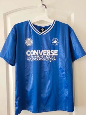 New boys Converse Blue Athletic Dept. Mesh Jersey Tee